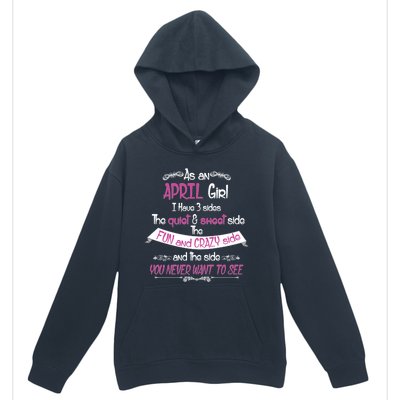 April Girl Sweet But Crazy Funny Birthday Urban Pullover Hoodie