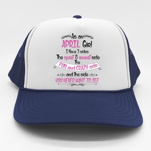 April Girl Sweet But Crazy Funny Birthday Trucker Hat