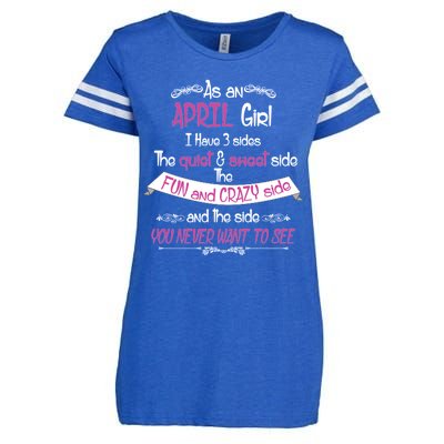 April Girl Sweet But Crazy Funny Birthday Enza Ladies Jersey Football T-Shirt