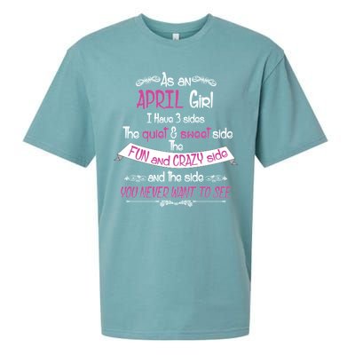 April Girl Sweet But Crazy Funny Birthday Sueded Cloud Jersey T-Shirt