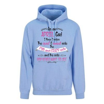 April Girl Sweet But Crazy Funny Birthday Unisex Surf Hoodie