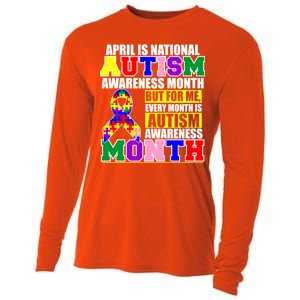 April is Autism Awareness Month For Me Every Month is AUTISM Awareness Cooling Performance Long Sleeve Crew