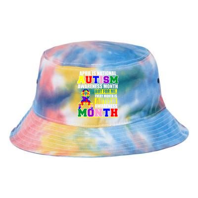 April is Autism Awareness Month For Me Every Month is AUTISM Awareness Tie Dye Newport Bucket Hat