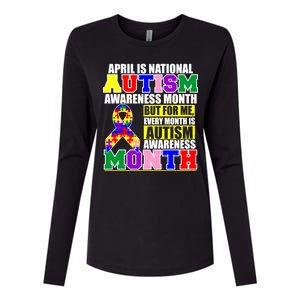 April is Autism Awareness Month For Me Every Month is AUTISM Awareness Womens Cotton Relaxed Long Sleeve T-Shirt