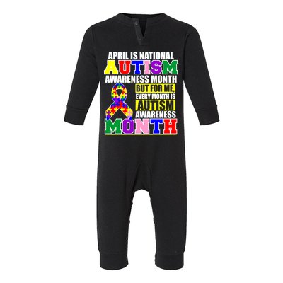 April is Autism Awareness Month For Me Every Month is AUTISM Awareness Infant Fleece One Piece