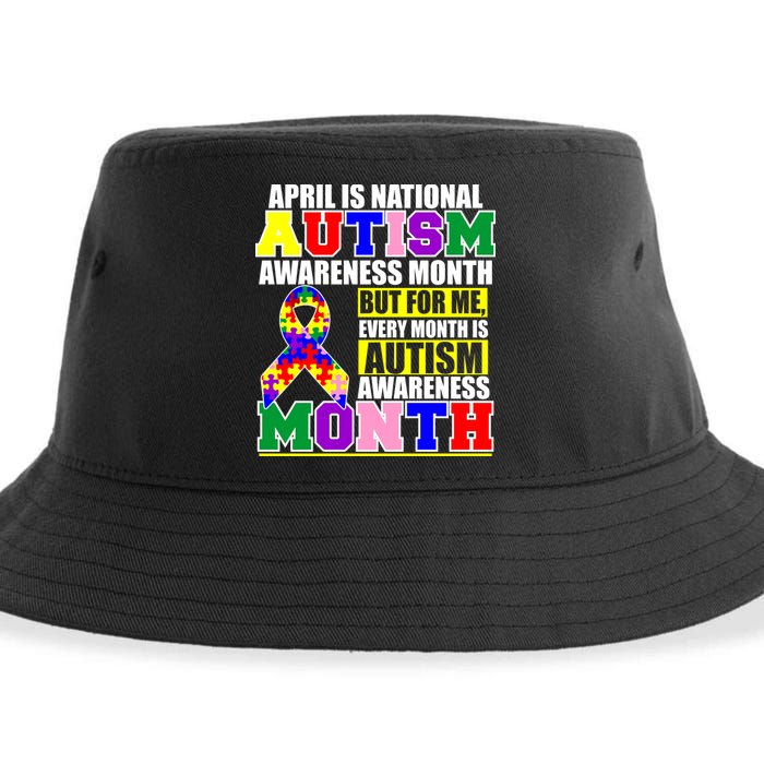 April is Autism Awareness Month For Me Every Month is AUTISM Awareness Sustainable Bucket Hat