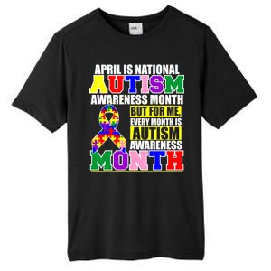 April is Autism Awareness Month For Me Every Month is AUTISM Awareness Tall Fusion ChromaSoft Performance T-Shirt