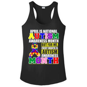 April is Autism Awareness Month For Me Every Month is AUTISM Awareness Ladies PosiCharge Competitor Racerback Tank