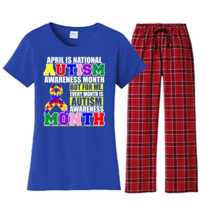 April is Autism Awareness Month For Me Every Month is AUTISM Awareness Women's Flannel Pajama Set