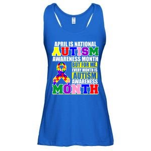 April is Autism Awareness Month For Me Every Month is AUTISM Awareness Ladies Essential Flowy Tank