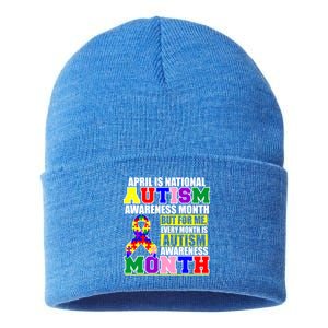 April is Autism Awareness Month For Me Every Month is AUTISM Awareness Sustainable Knit Beanie