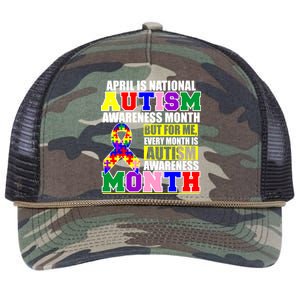 April is Autism Awareness Month For Me Every Month is AUTISM Awareness Retro Rope Trucker Hat Cap