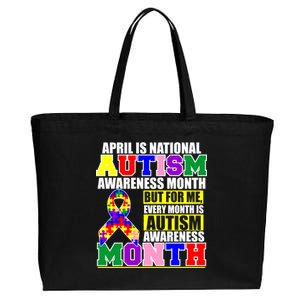 April is Autism Awareness Month For Me Every Month is AUTISM Awareness Cotton Canvas Jumbo Tote