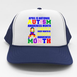 April is Autism Awareness Month For Me Every Month is AUTISM Awareness Trucker Hat