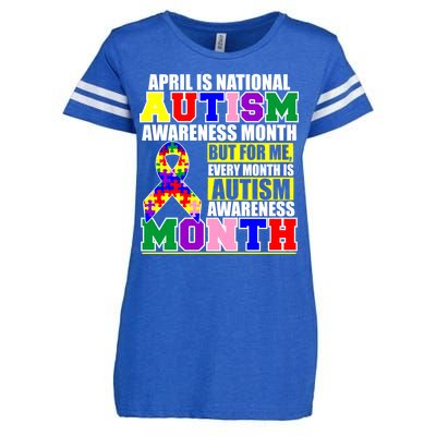 April is Autism Awareness Month For Me Every Month is AUTISM Awareness Enza Ladies Jersey Football T-Shirt