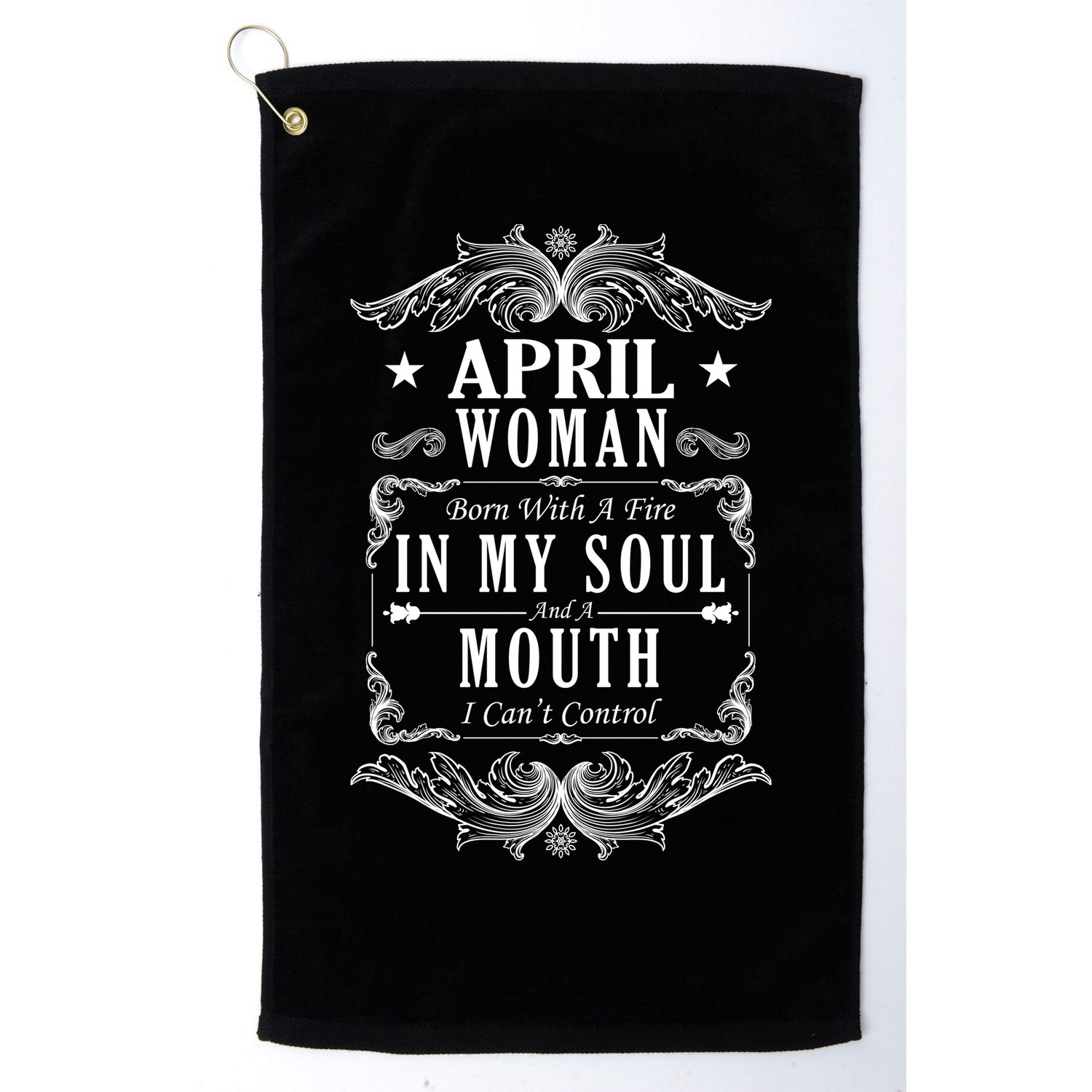 April Woman Funny Birthday Golf Towel