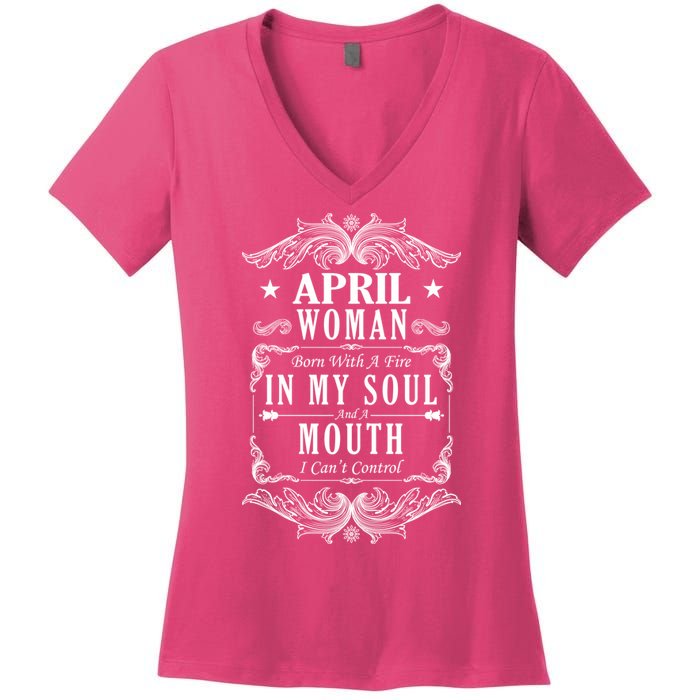 April Woman Funny Birthday Women's V-Neck T-Shirt