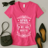 April Woman Funny Birthday Women's V-Neck T-Shirt