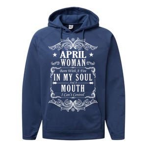 April Woman Funny Birthday Performance Fleece Hoodie