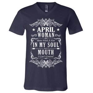 April Woman Funny Birthday V-Neck T-Shirt