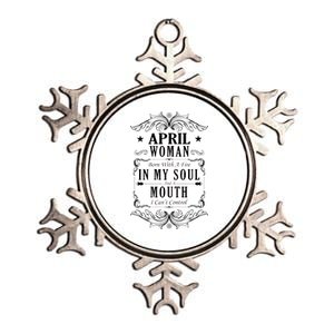 April Woman Funny Birthday Metallic Star Ornament