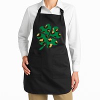 Animal Print St Patricks Day Clover Apron