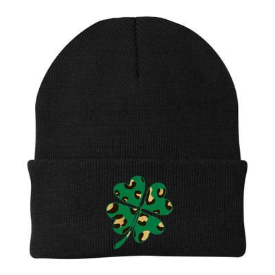 Animal Print St Patricks Day Clover Beanie