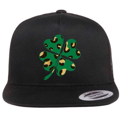 Animal Print St Patricks Day Clover Flatbill Hat