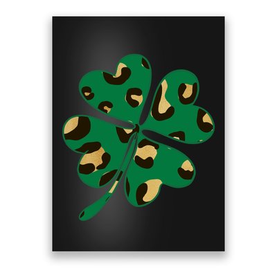 Animal Print St Patricks Day Clover Poster
