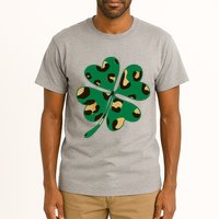 Animal Print St Patricks Day Clover Tall T-Shirt