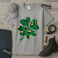 Animal Print St Patricks Day Clover Tall T-Shirt
