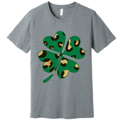 Animal Print St Patricks Day Clover Premium T-Shirt