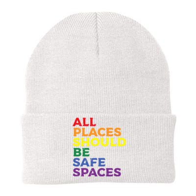 All Places Should Be Safe Spaces Pride Ally Month Knit Cap Winter Beanie