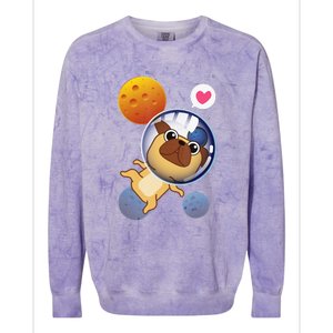 Astronaut Pug Space Galaxy Kawaii Dog Colorblast Crewneck Sweatshirt