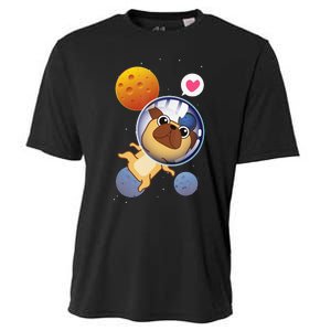 Astronaut Pug Space Galaxy Kawaii Dog Cooling Performance Crew T-Shirt