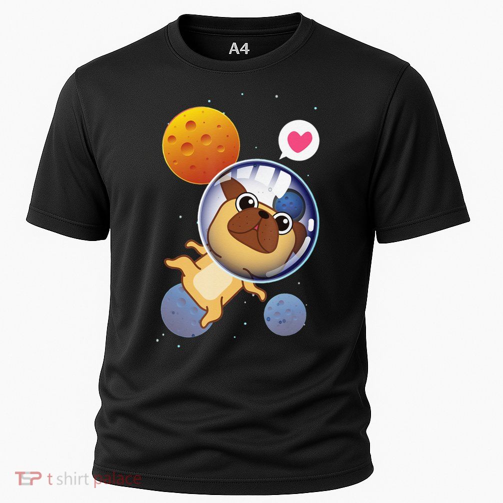 Astronaut Pug Space Galaxy Kawaii Dog Performance Shirt