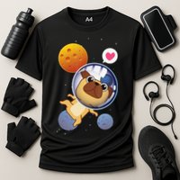 Astronaut Pug Space Galaxy Kawaii Dog Cooling Performance Crew T-Shirt
