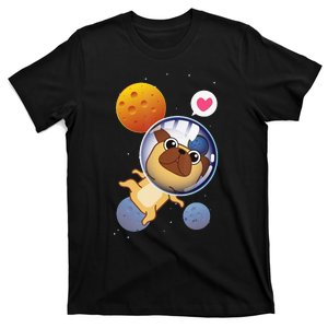 Astronaut Pug Space Galaxy Kawaii Dog T-Shirt