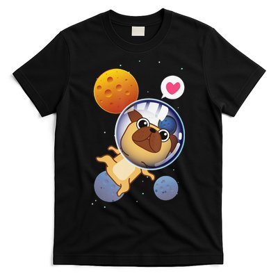 Astronaut Pug Space Galaxy Kawaii Dog T-Shirt