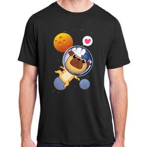 Astronaut Pug Space Galaxy Kawaii Dog Adult ChromaSoft Performance T-Shirt