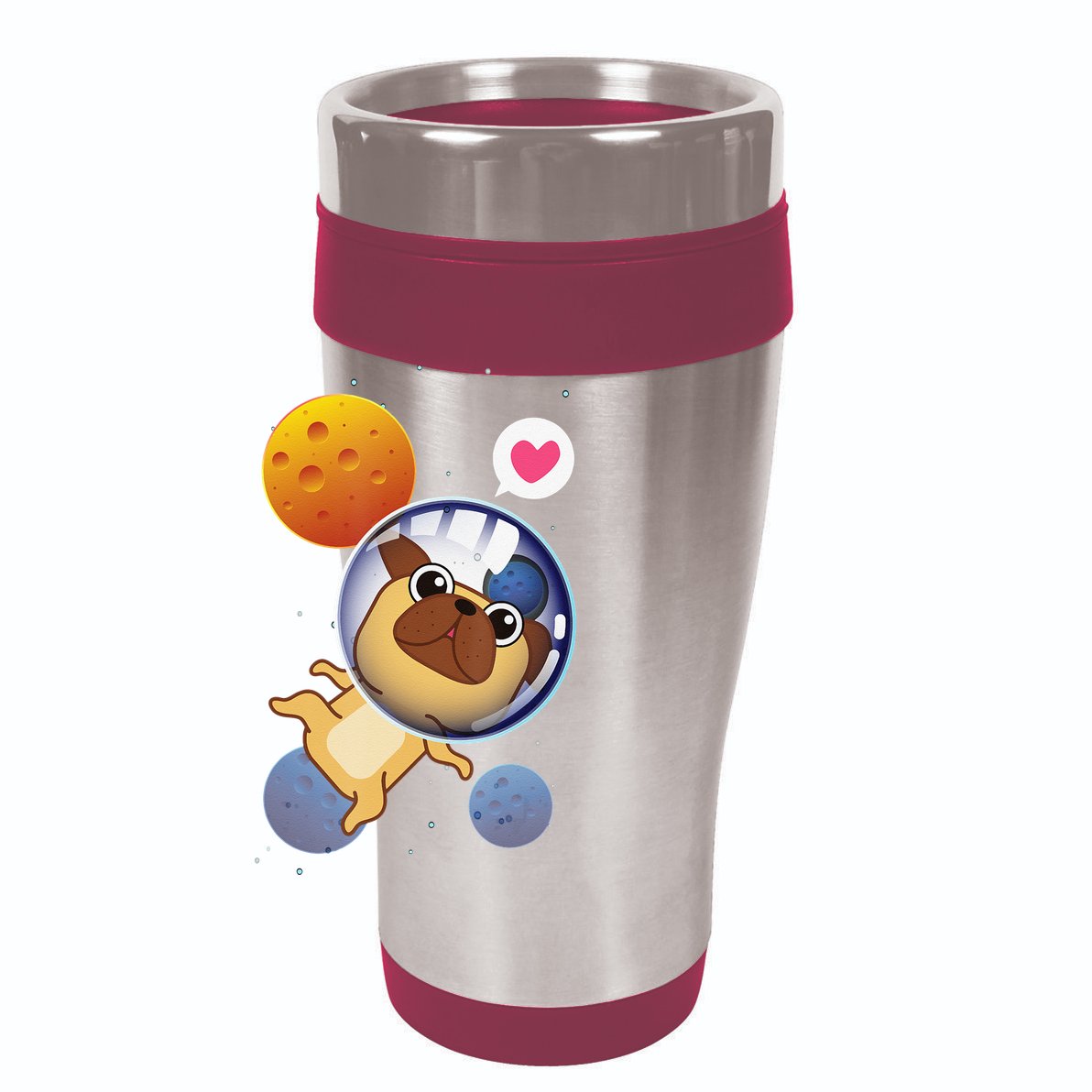 Astronaut Pug Space Galaxy Kawaii Dog 15oz Campfire Ceramic Mug