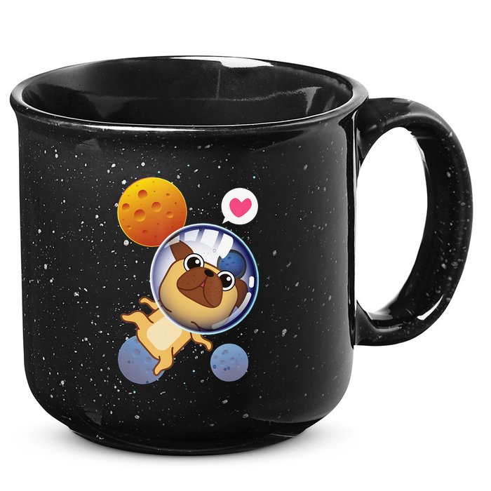 Astronaut Pug Space Galaxy Kawaii Dog 15oz Campfire Ceramic Mug