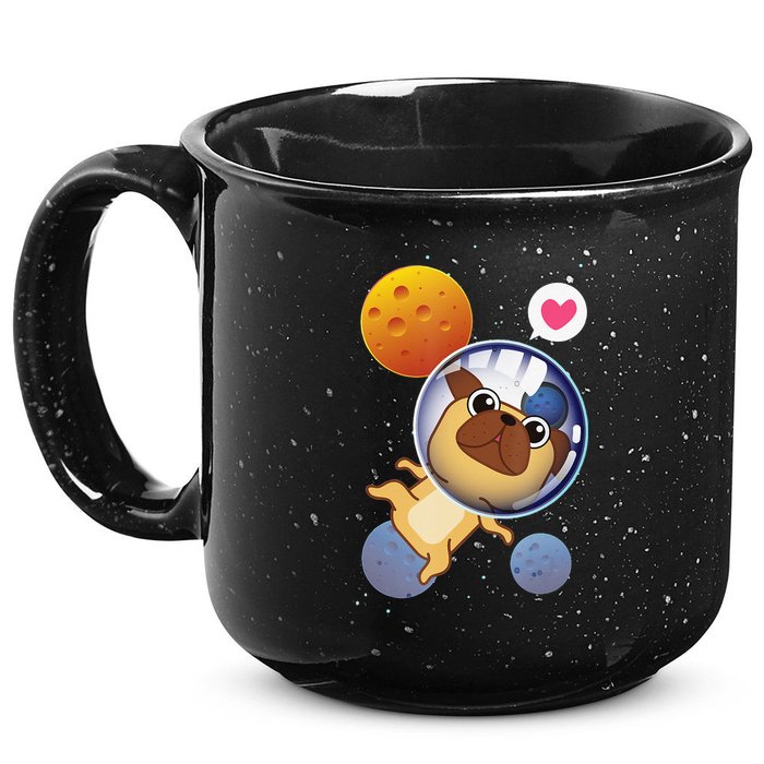Astronaut Pug Space Galaxy Kawaii Dog 15oz Campfire Ceramic Mug