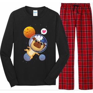 Astronaut Pug Space Galaxy Kawaii Dog Long Sleeve Pajama Set