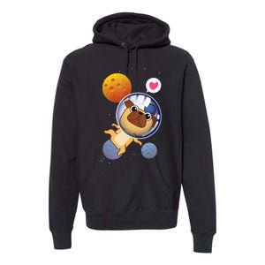 Astronaut Pug Space Galaxy Kawaii Dog Premium Hoodie