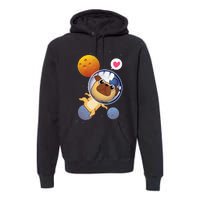 Astronaut Pug Space Galaxy Kawaii Dog Premium Hoodie