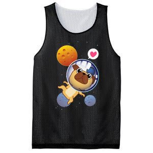 Astronaut Pug Space Galaxy Kawaii Dog Mesh Reversible Basketball Jersey Tank