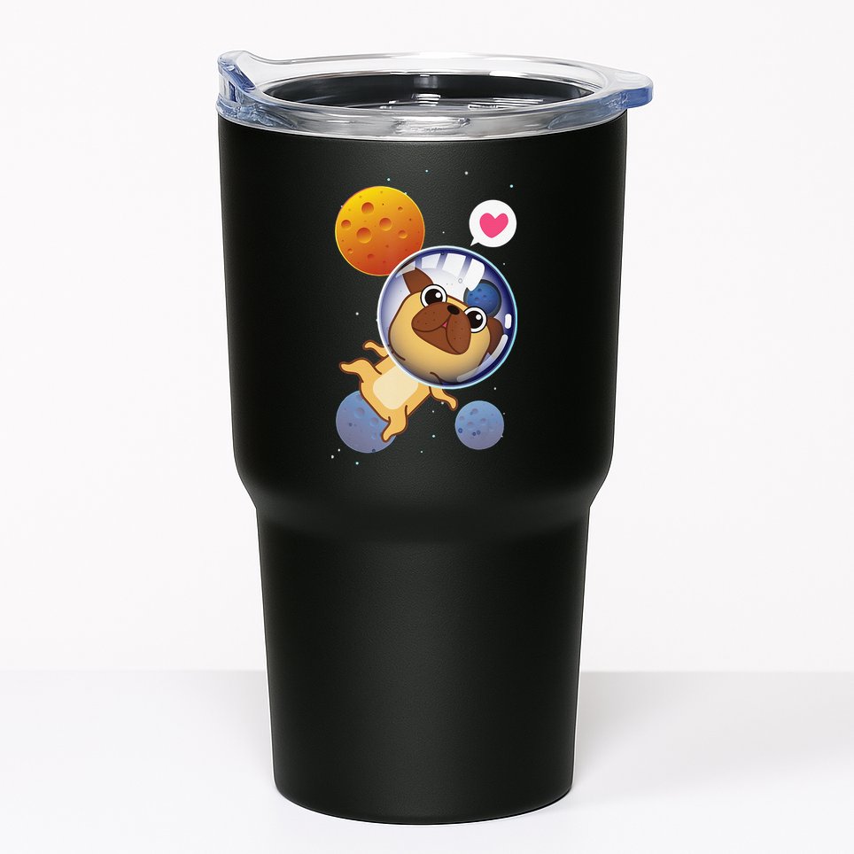 Astronaut Pug Space Galaxy Kawaii Dog Tumbler