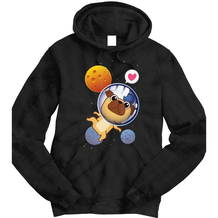 Astronaut Pug Space Galaxy Kawaii Dog Tie Dye Hoodie