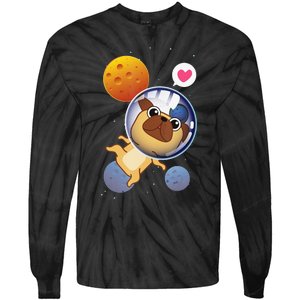 Astronaut Pug Space Galaxy Kawaii Dog Tie-Dye Long Sleeve Shirt